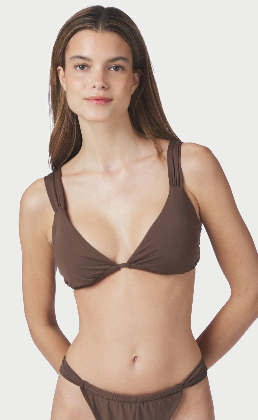 Neo Noir Bikini Overdel - Zadie Solid - Dark Brown