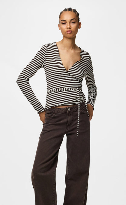 Pieces Bluse - Layla - Hot Fudge Coconut Milk