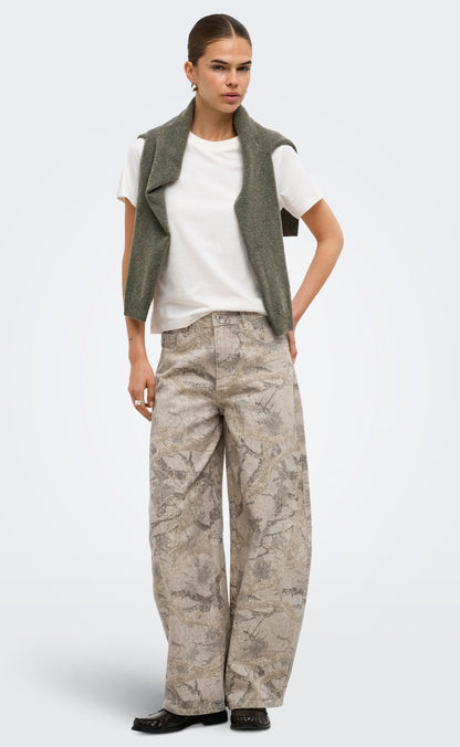 ONLY Bukser - Taylor-Banu Camo Barrel - Oatmeal