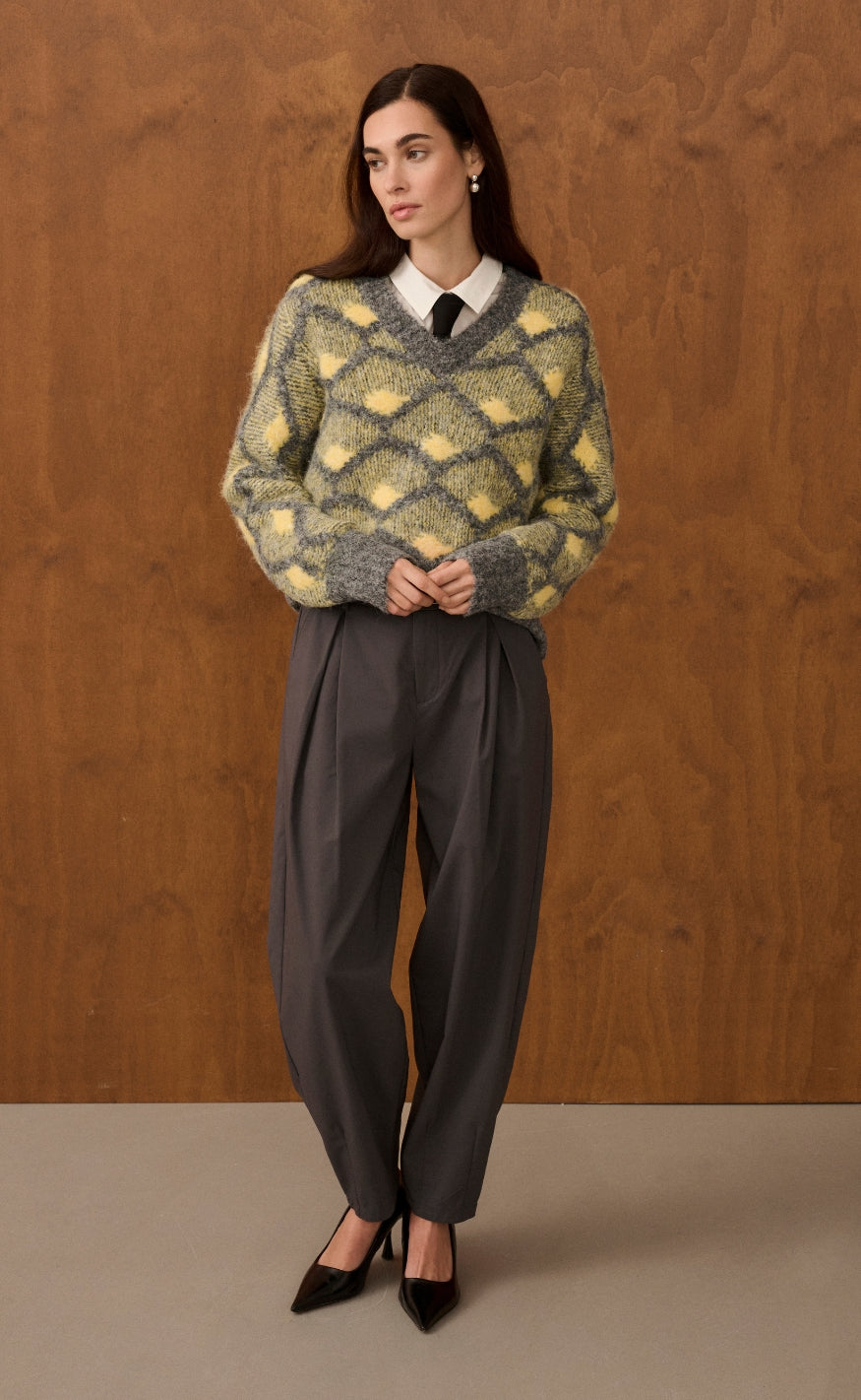 Culture Pullover - Gilan - Grey/Yellow