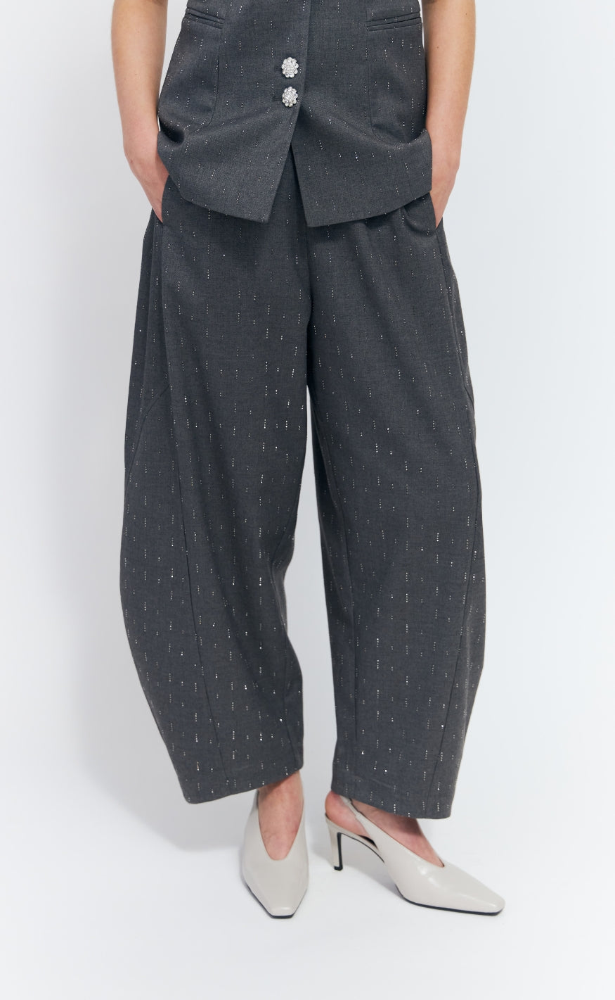 Cras Bukser - Richa - Grey Melange