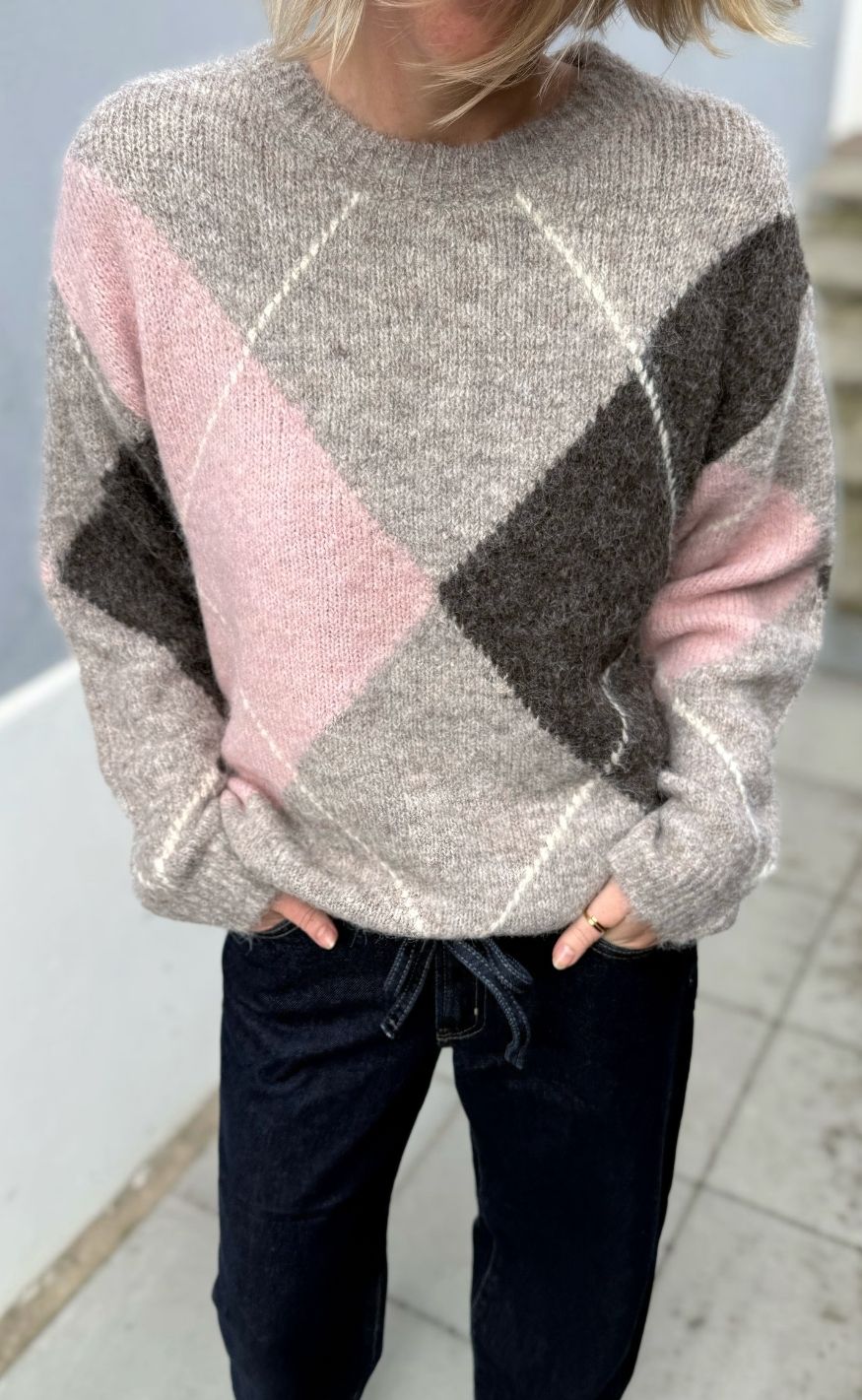 Freequent Strik - Grslulu Argyle - Desert Taupe Mel w. Pale M Mel.