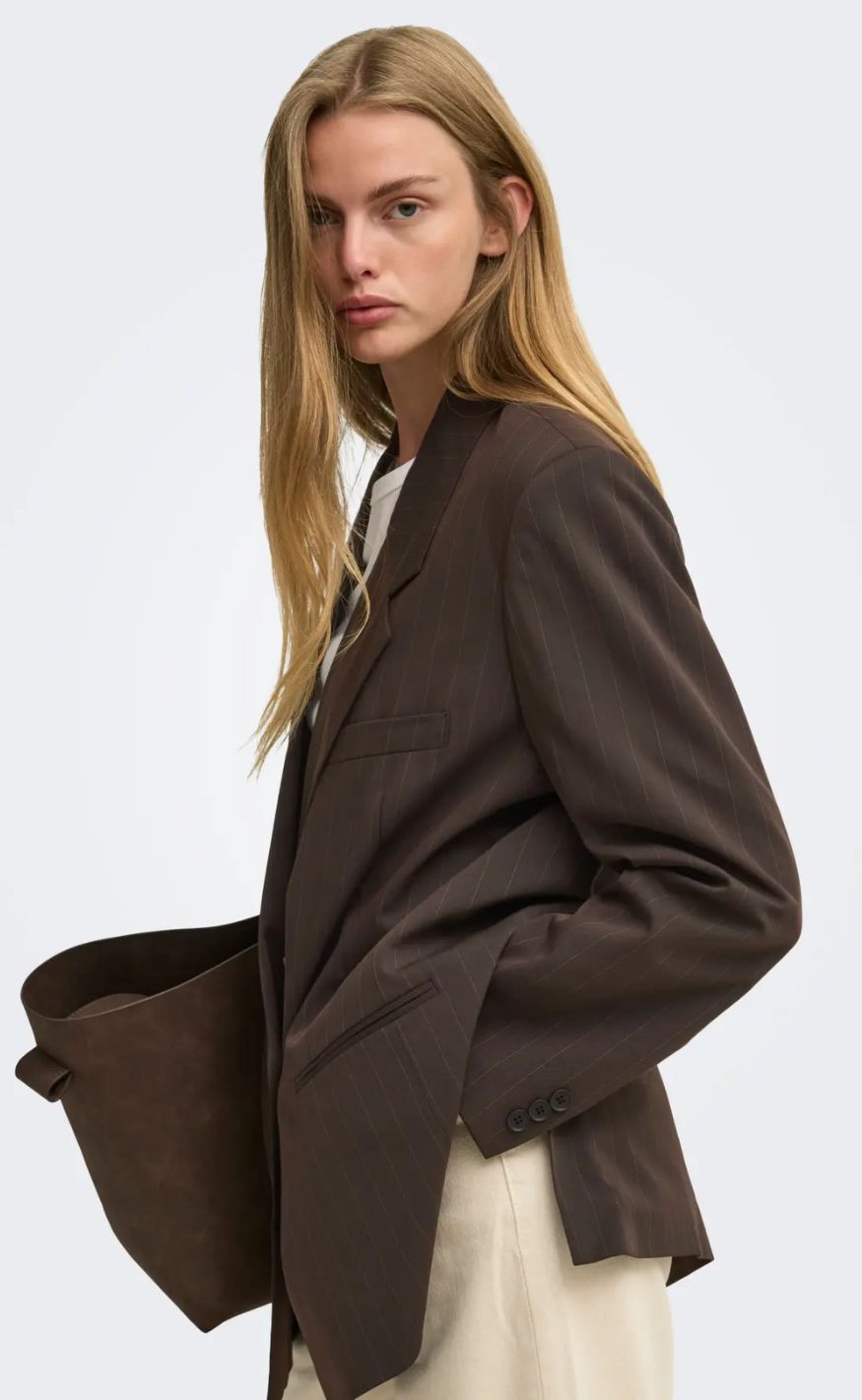 ONLY Blazer - Alden - Mole Pumix Stone Pinstripes