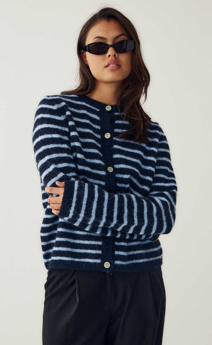 Noella Cardigan - Metrice - Blue Stripe