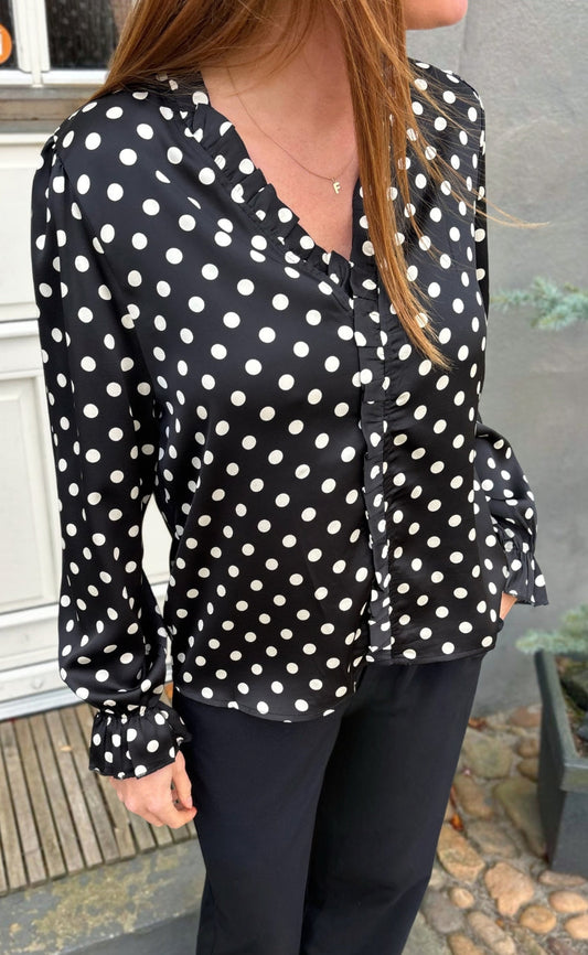 Say INA Copenhagen Bluse - Catja - Black W. White Dots