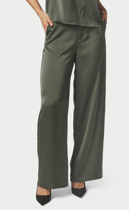 Neo Noir Bukser - Emmett Hravy Sateen - Deep Green