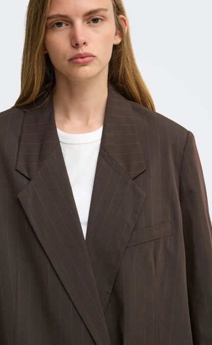 ONLY Blazer - Alden - Mole Pumix Stone Pinstripes