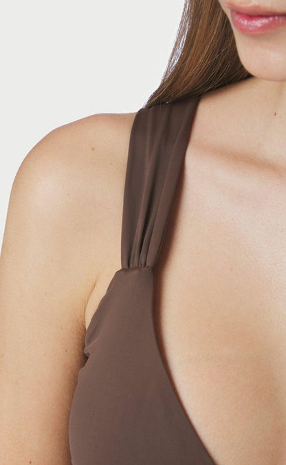 Neo Noir Bikini Overdel - Zadie Solid - Dark Brown