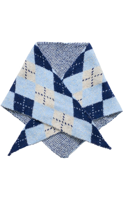 Marta Du Chateau Tørklæde - Maxi - Navy/Light Blue
