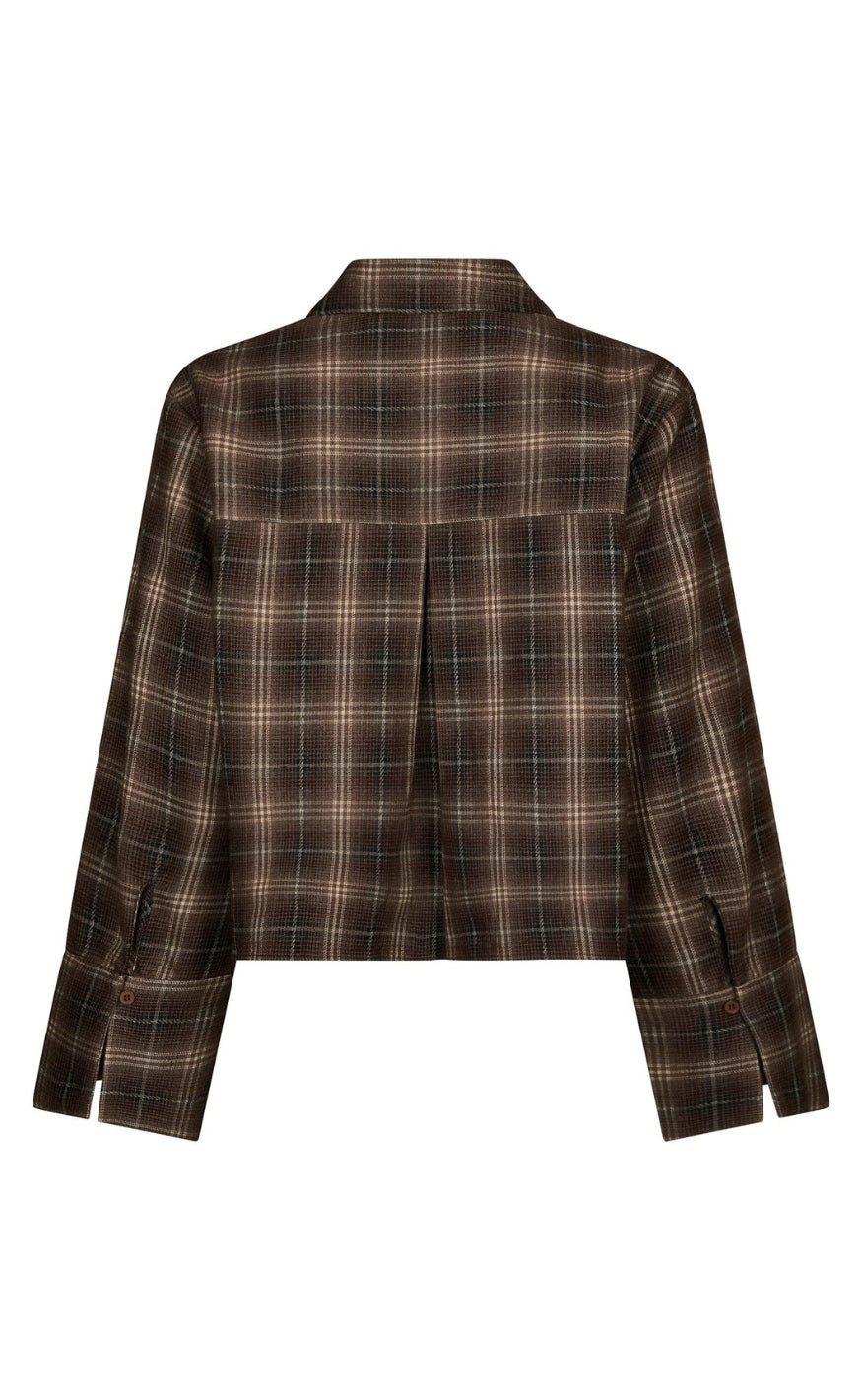 Neo Noir Skjorte - Jaylin Flannel Check - Dark Taupe