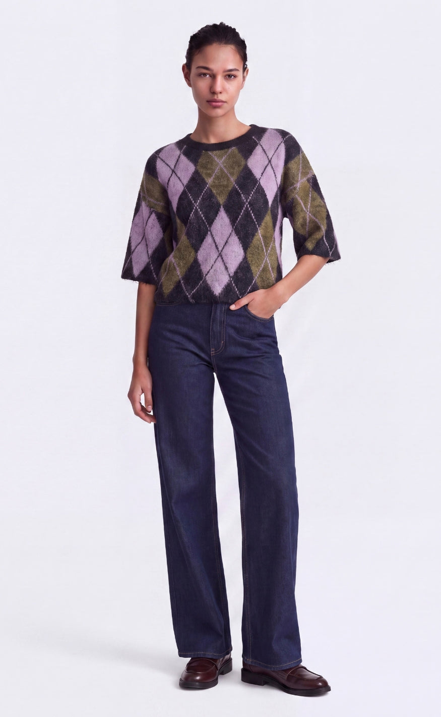 ONLY Strik - Noeme SS - Black Argyle/Beech/Violet Tulle/Mel