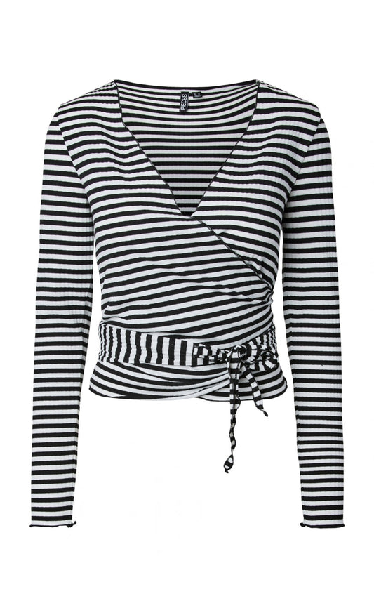Pieces Bluse - Layla - Black White Stripes