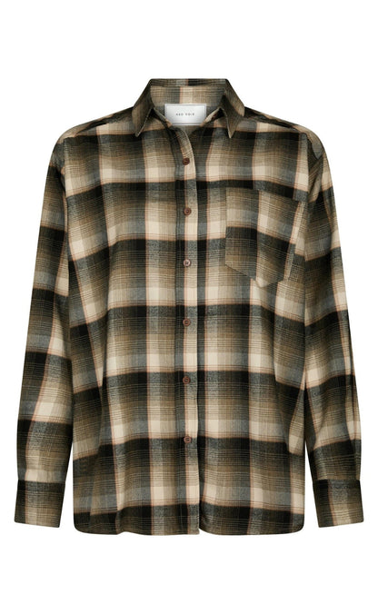 Neo Noir Skjorte - Dalma Flannel Check - Army