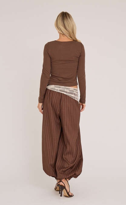 A-View Bluse - Alisia - Brown