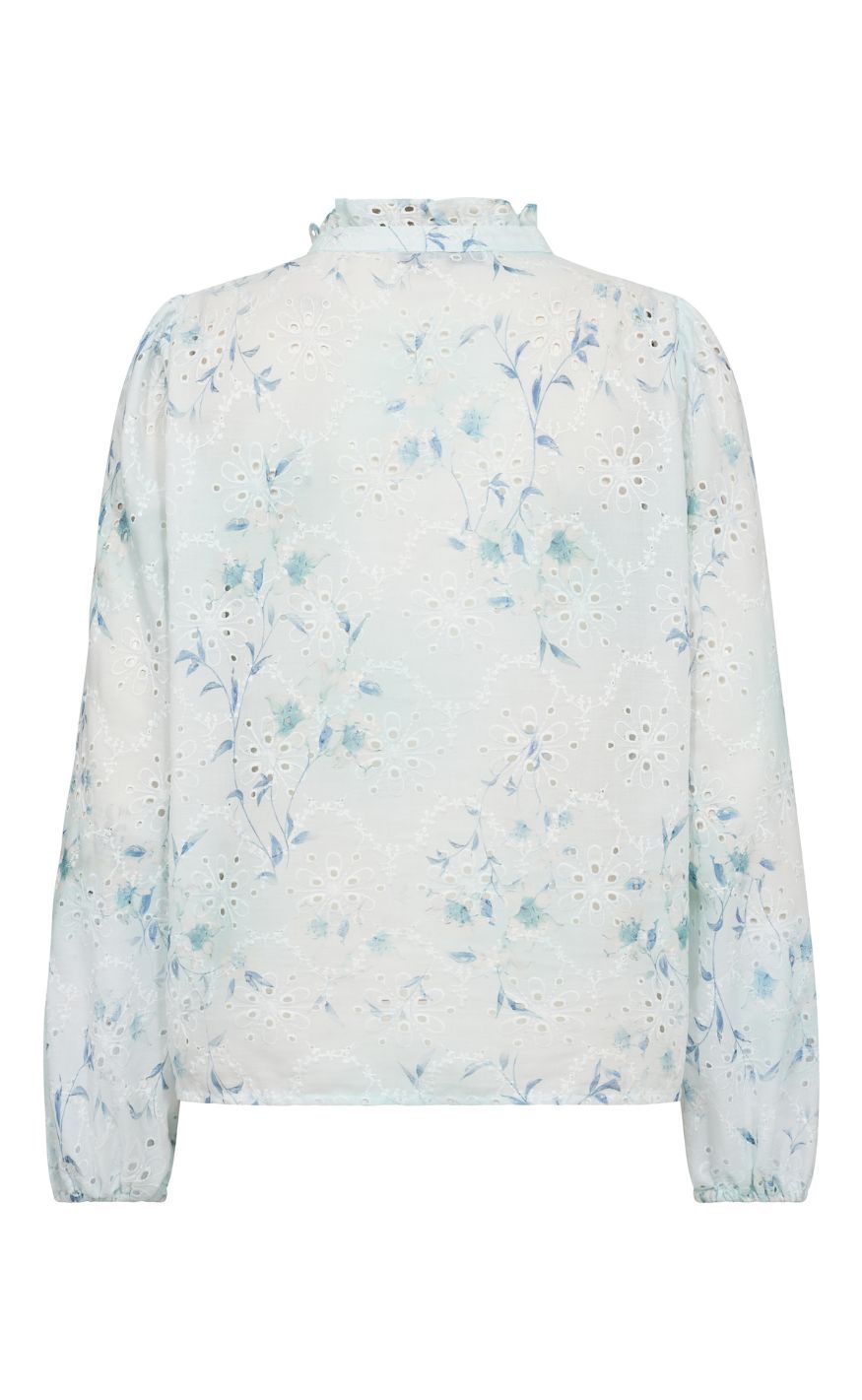 A-View Bluse - Grete - Blue/White
