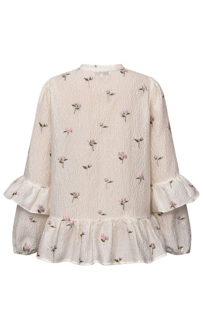 A-View Bluse - Selino - White/Pink
