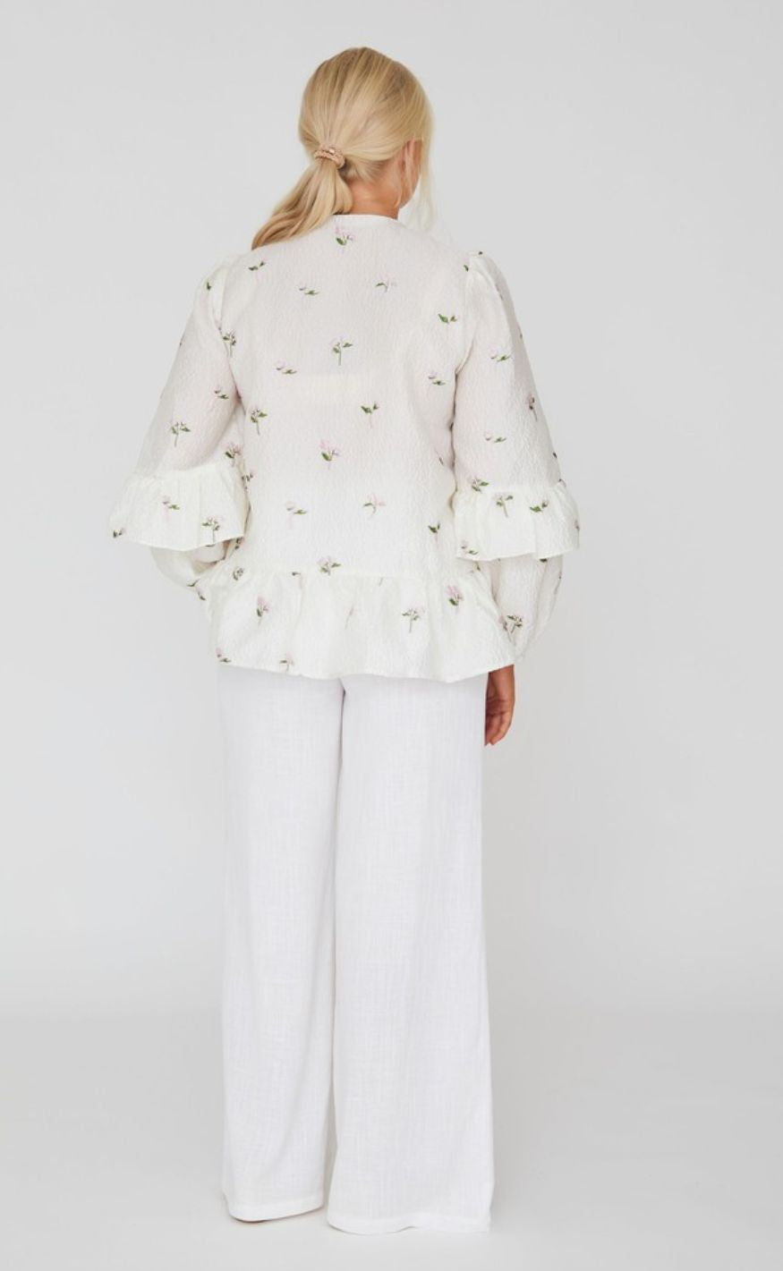 A-View Bluse - Selino - White/Pink