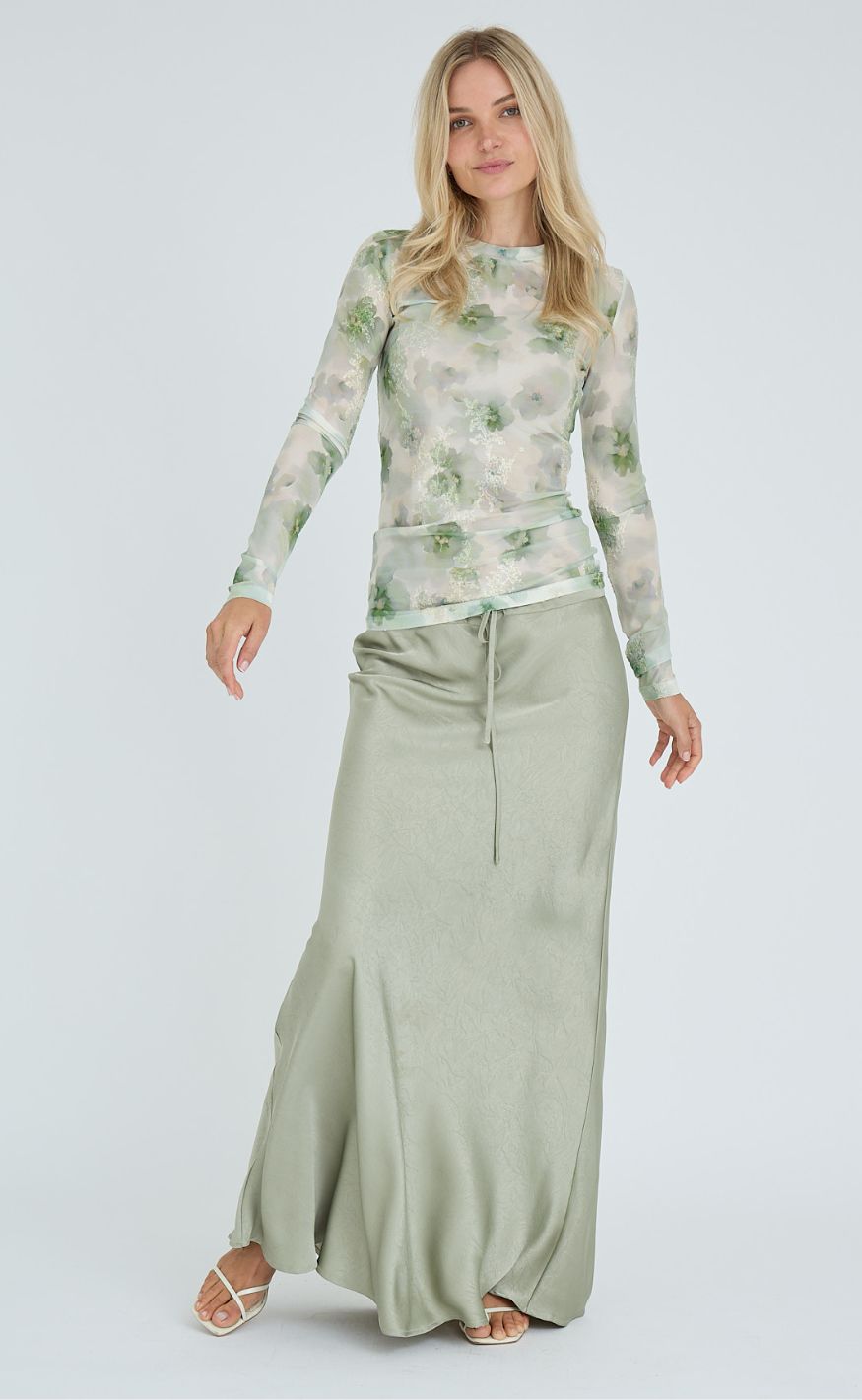 A-View Bluse - Silke - Dusty Green
