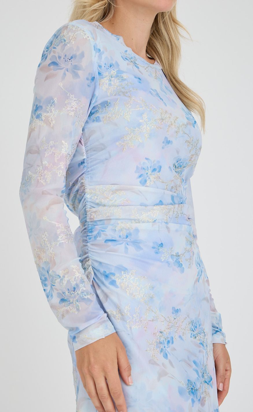 A-View Kjole - Naja - Light Blue/Rose