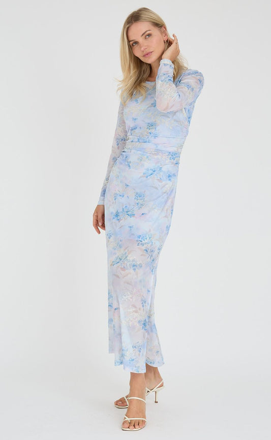 A-View Kjole - Naja - Light Blue/Rose