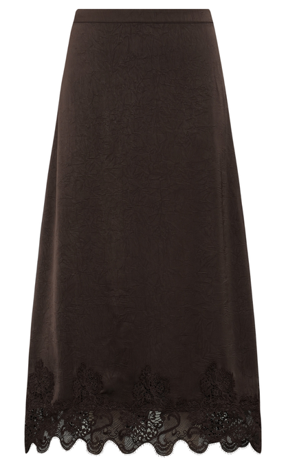 A-View Nederdel - Sinda Lace - Dark Brown