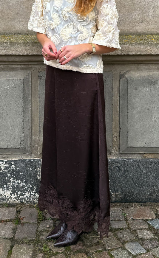 A-View Nederdel - Sinda Lace - Dark Brown