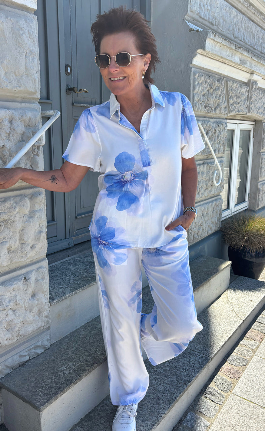 Say INA Copenhagen Skjorte - Katie Summer - Blue Flower