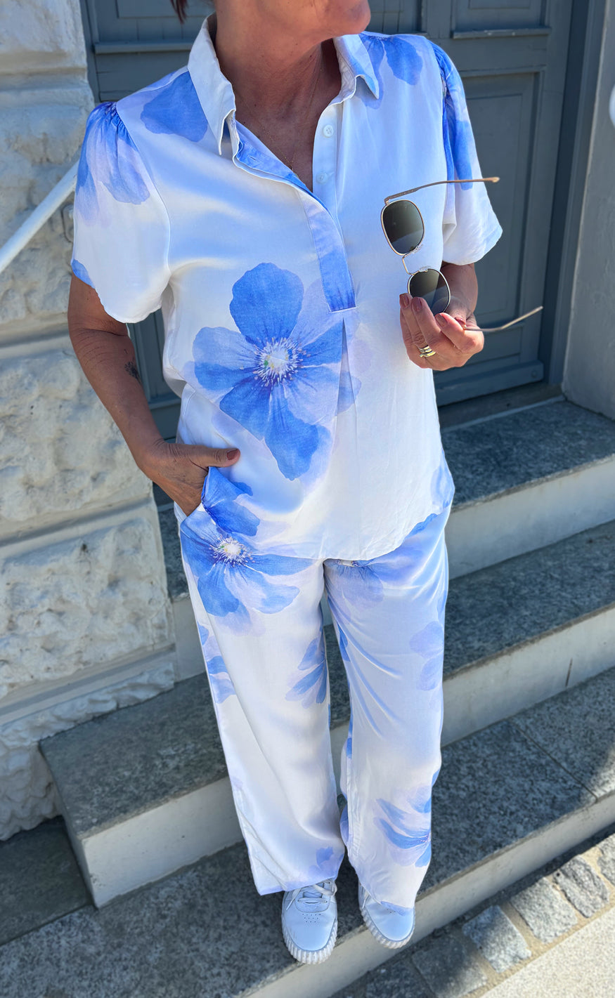Say INA Copenhagen Skjorte - Katie Summer - Blue Flower