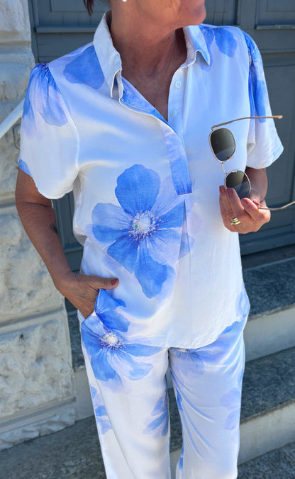 Say INA Copenhagen Skjorte - Katie Summer - Blue Flower