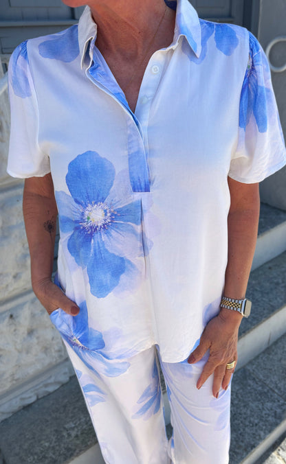 Say INA Copenhagen Skjorte - Katie Summer - Blue Flower