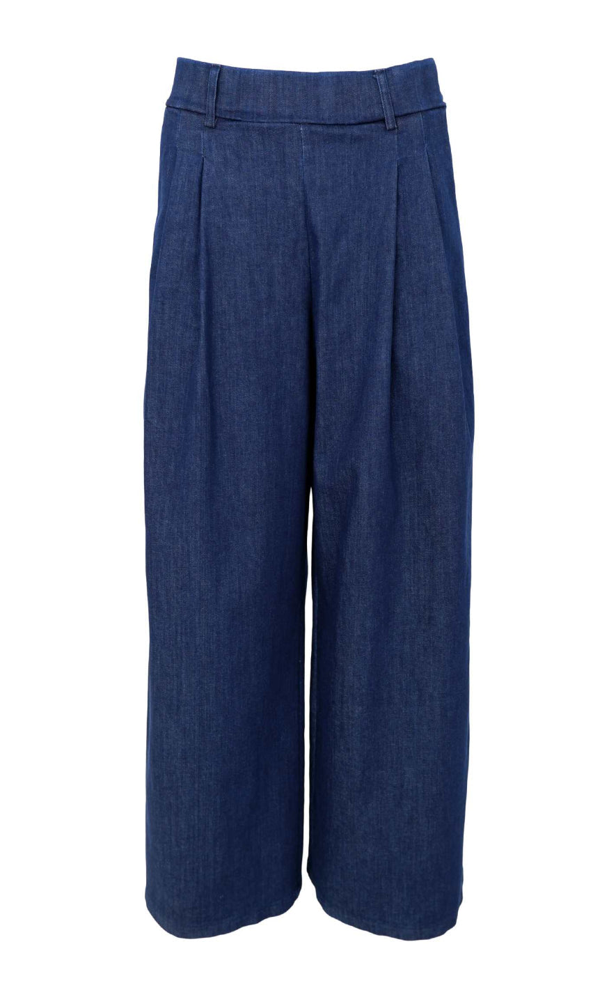 Black Colour Bukser - Denice Wide - Denim