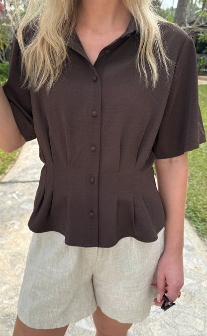Say INA Copenhagen Bluse - Mille  - Dark Brown