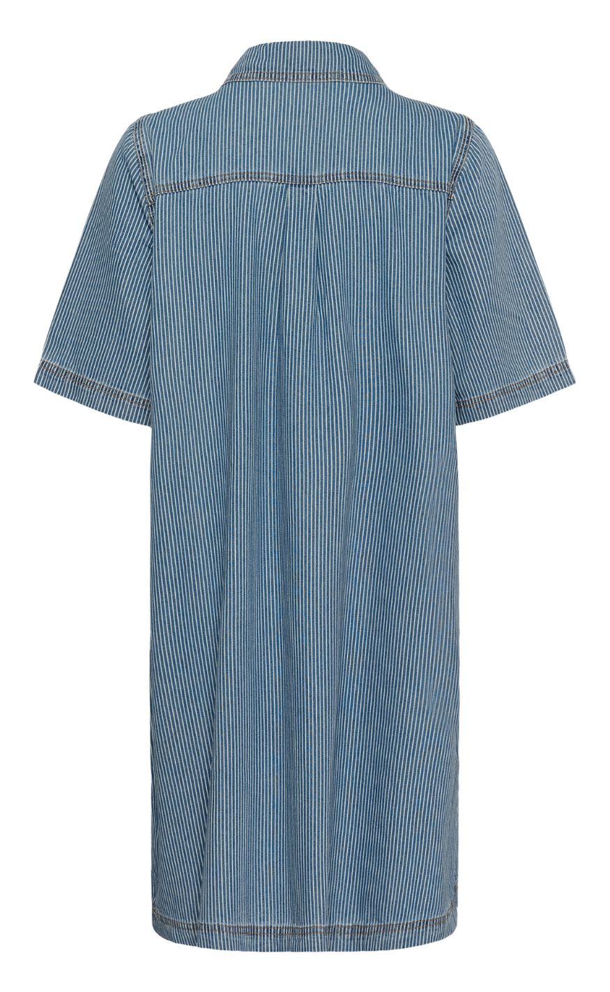 Culture Kjole - Uayna SS - Blue/White Stripe