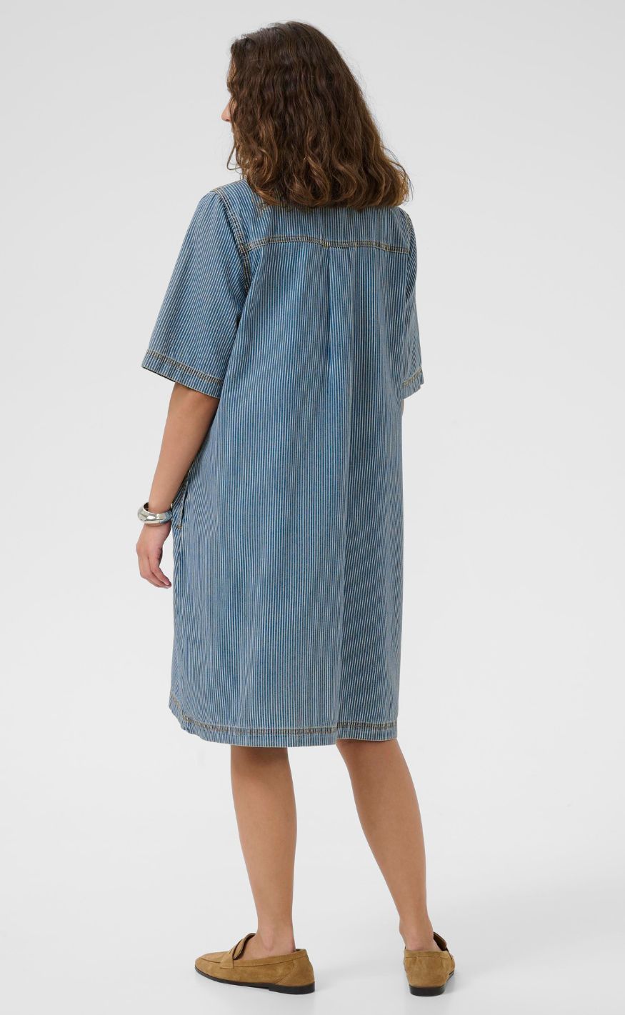 Culture Kjole - Uayna SS - Blue/White Stripe
