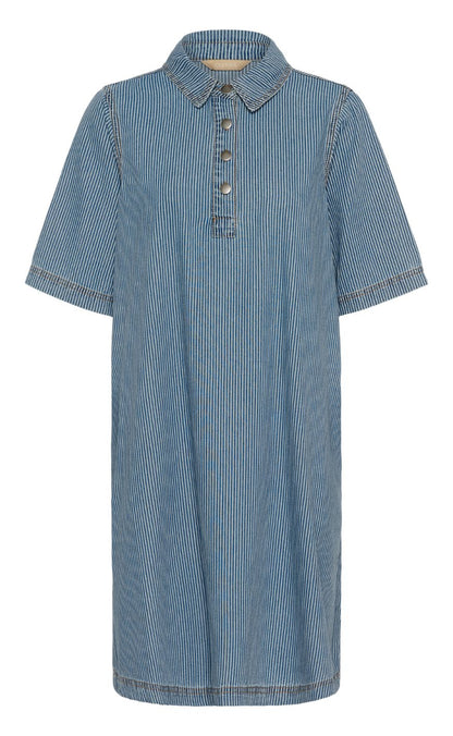 Culture Kjole - Uayna SS - Blue/White Stripe