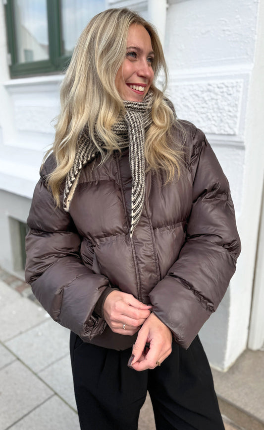 Say INA Copenhagen Jakke - Ella Puffer - Shiny Dark Brown