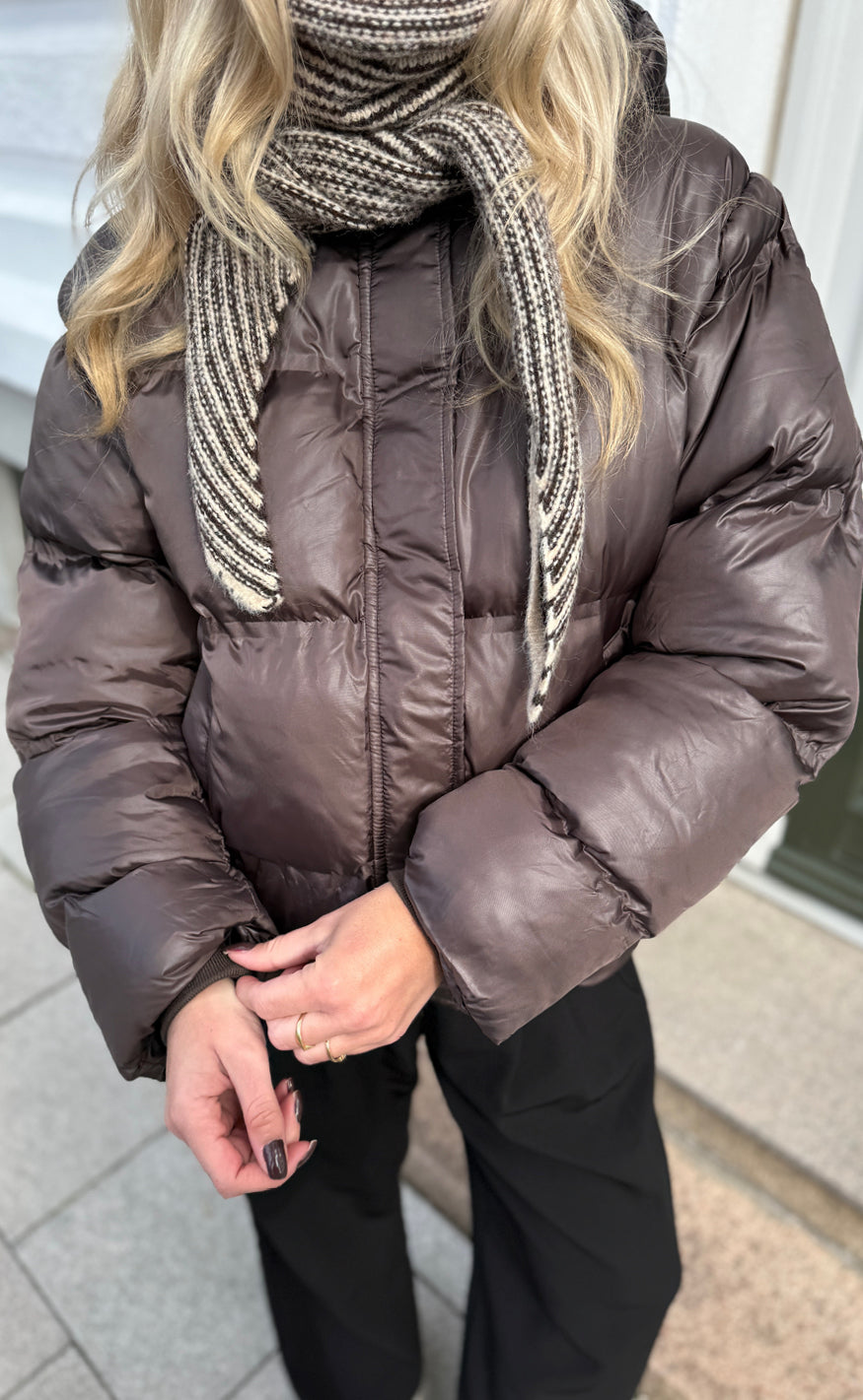 Say INA Copenhagen Jakke - Ella Puffer - Shiny Dark Brown