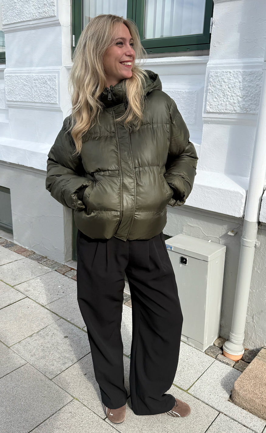 Say INA Copenhagen Jakke - Ella Puffer - Shiny Olive Green