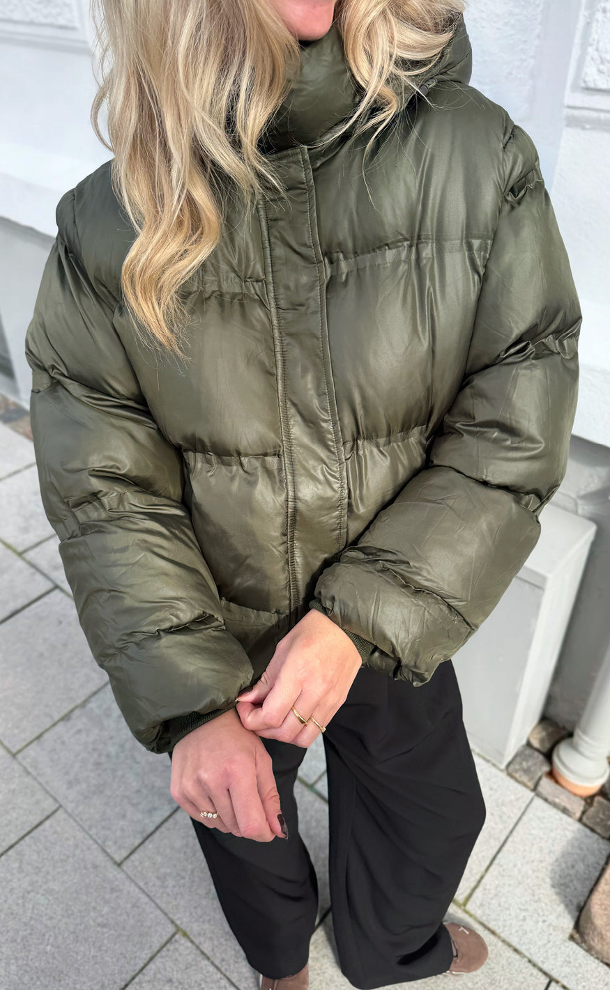 Say INA Copenhagen Jakke - Ella Puffer - Shiny Olive Green