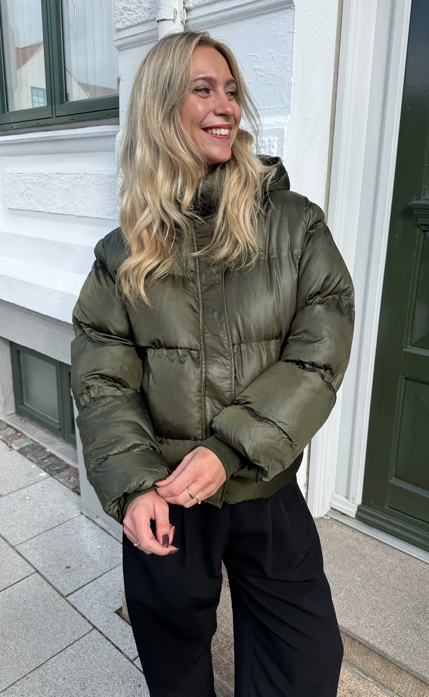 Say INA Copenhagen Jakke - Ella Puffer - Shiny Olive Green