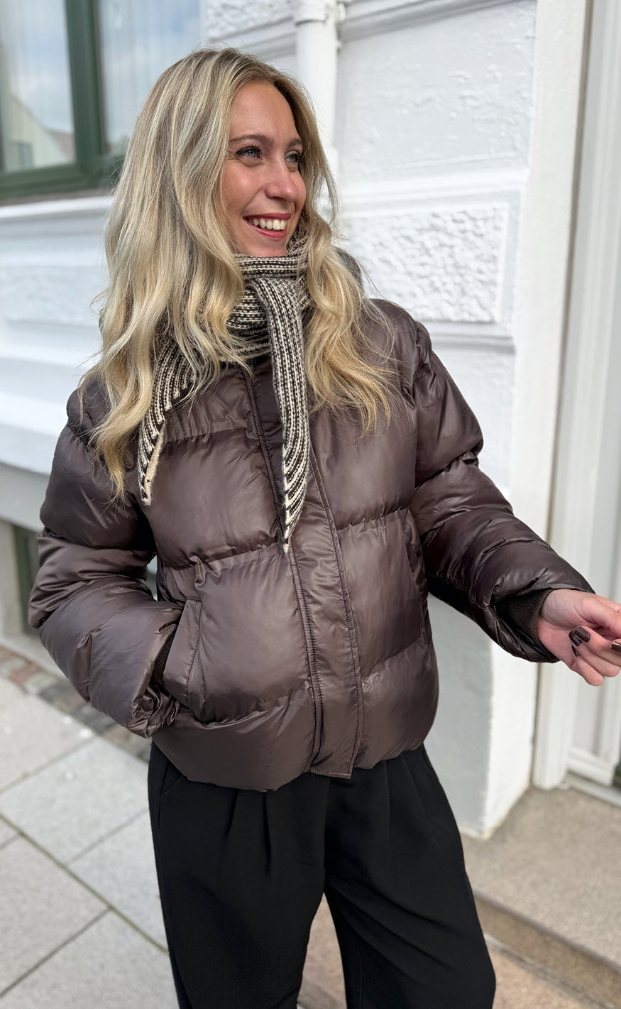 Say INA Copenhagen Jakke - Ella Puffer - Shiny Dark Brown
