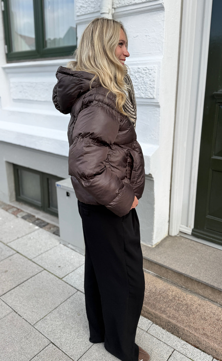 Say INA Copenhagen Jakke - Ella Puffer - Shiny Dark Brown