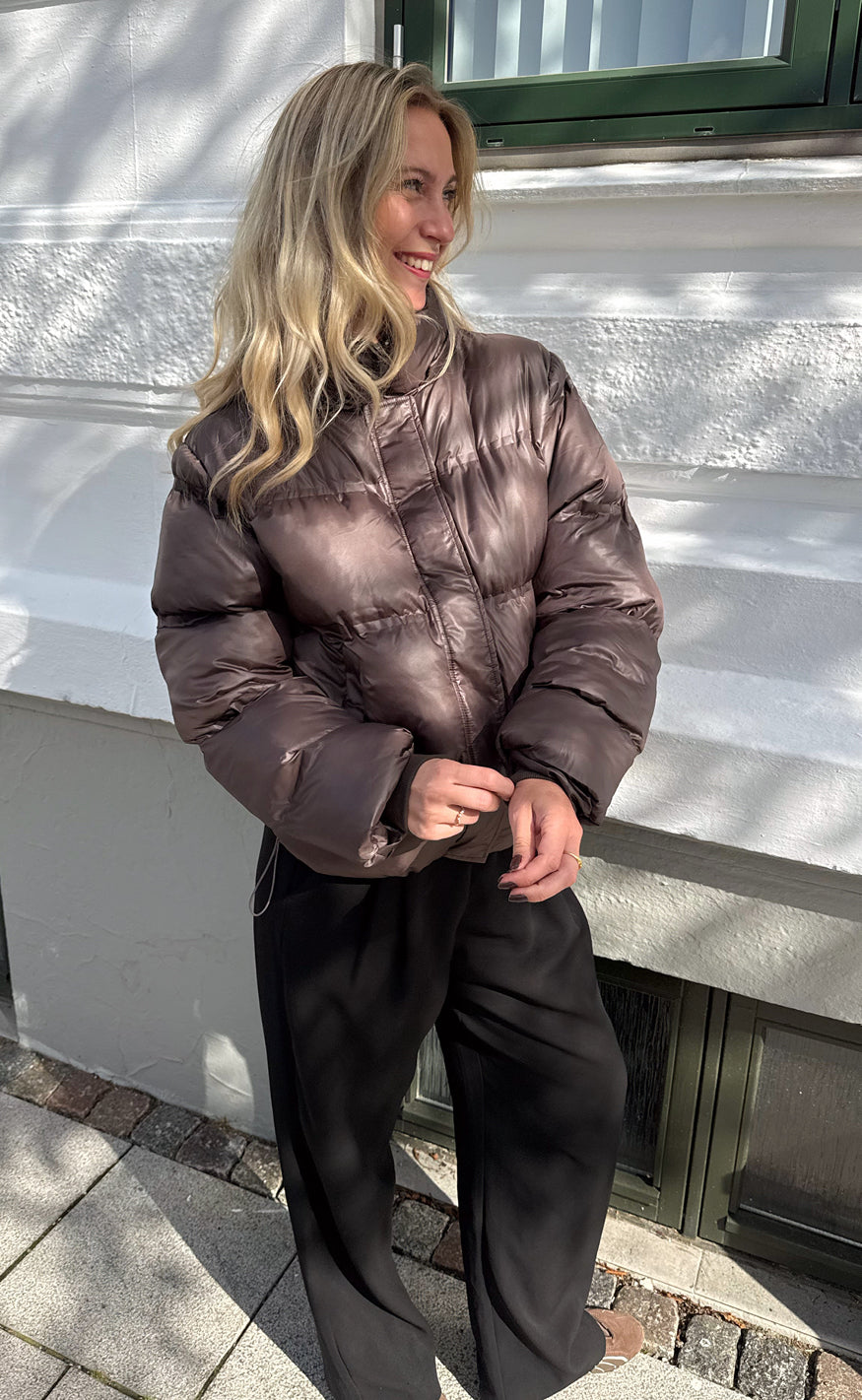 Say INA Copenhagen Jakke - Ella Puffer - Shiny Dark Brown