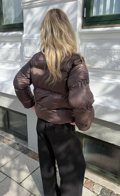 Say INA Copenhagen Jakke - Ella Puffer - Shiny Dark Brown