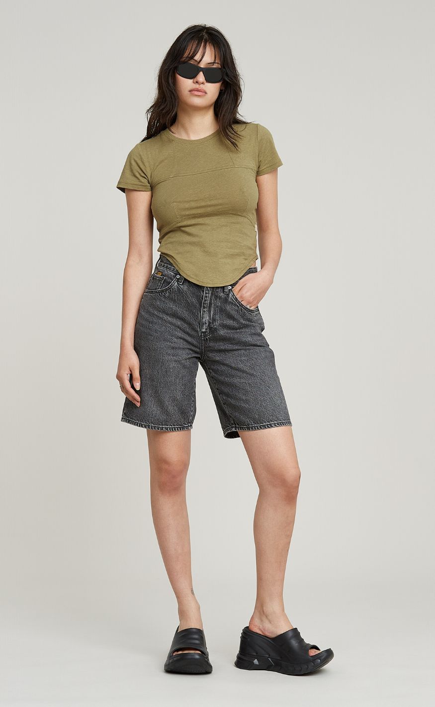 G-STAR Shorts - Viktoria Bermuda wmn - Faded Eolith Grey