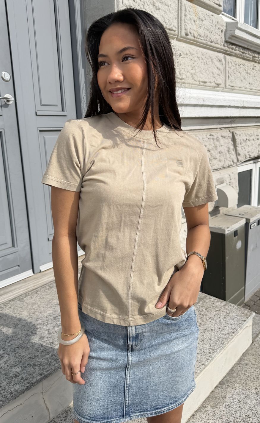 G-STAR T-Shirt - Overdyed r t wmn - Light Toggee GD