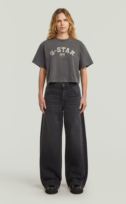 G-STAR T-shirt - Washed boxy wmn - DK Black GD