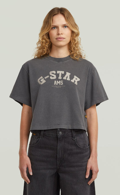 G-STAR T-shirt - Washed boxy wmn - DK Black GD