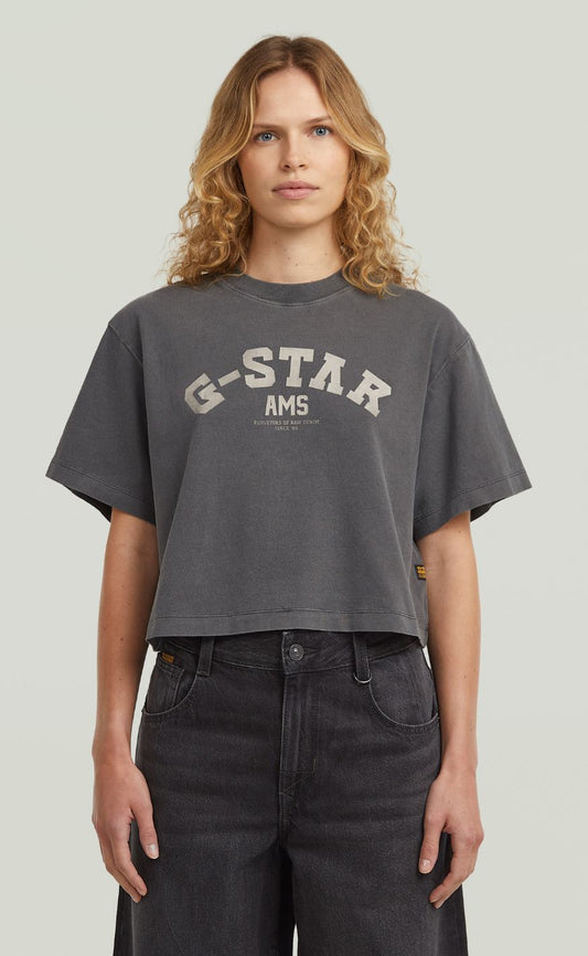 G-STAR T-shirt - Washed boxy wmn - DK Black GD