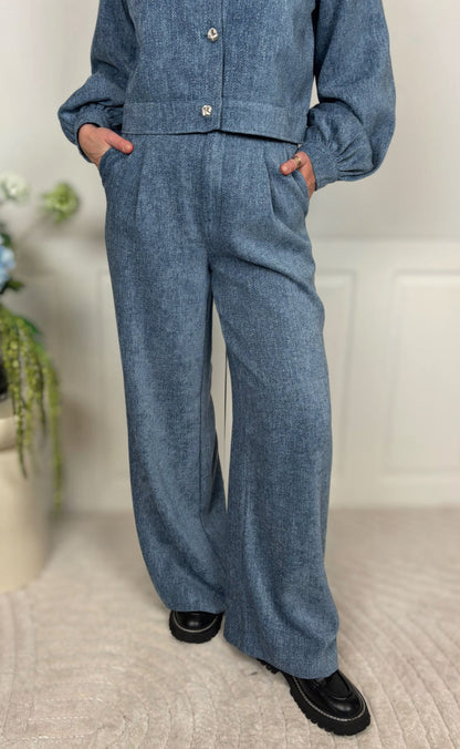 Gestuz Bukser - Vally Wide - Denim Blue